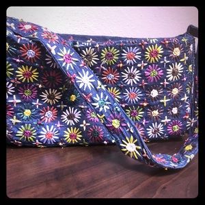 Denim underarm handbag